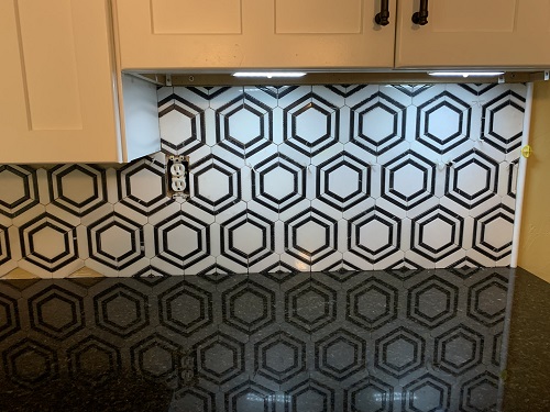 Another angle of backsplash install